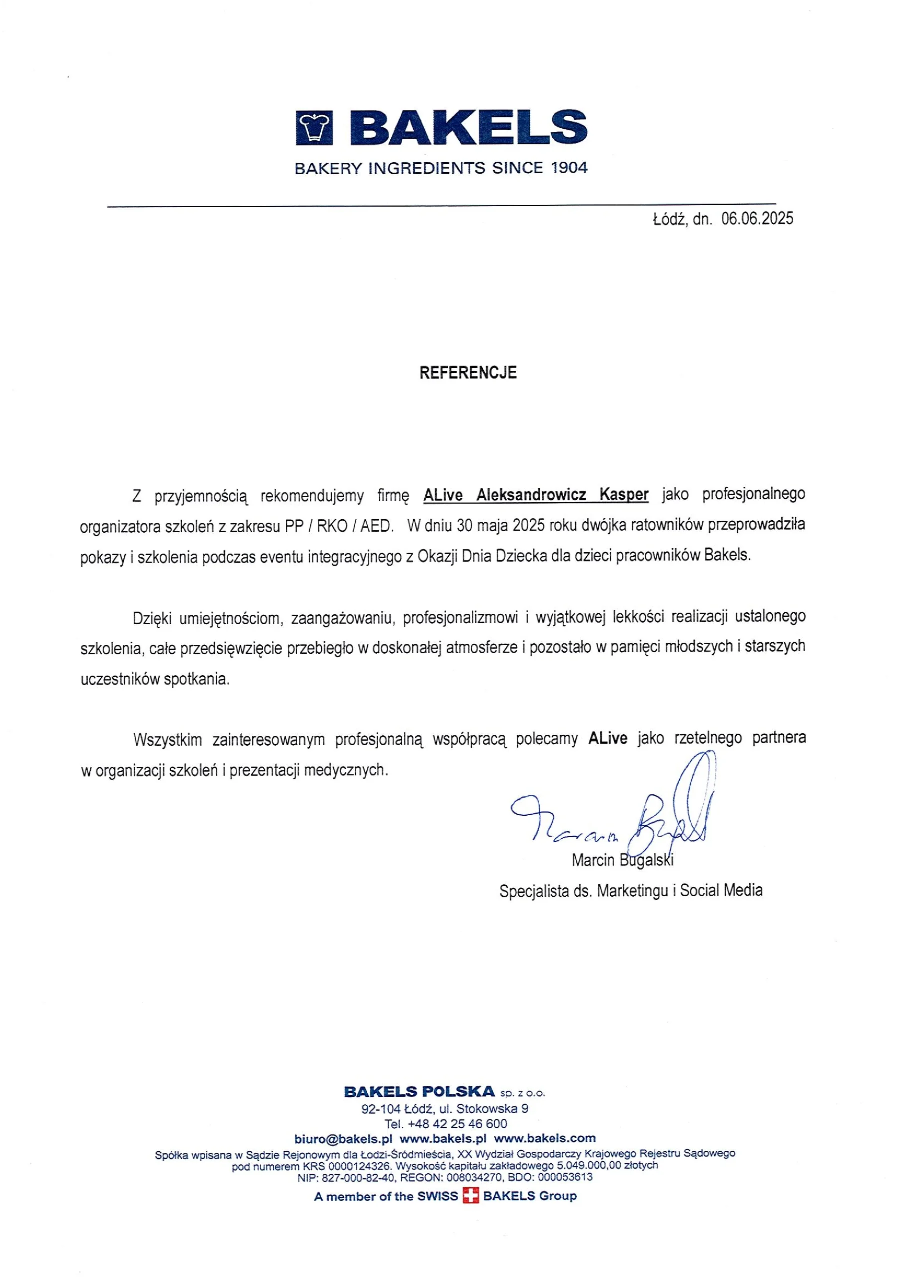 BAKELS List referncyjny ALive